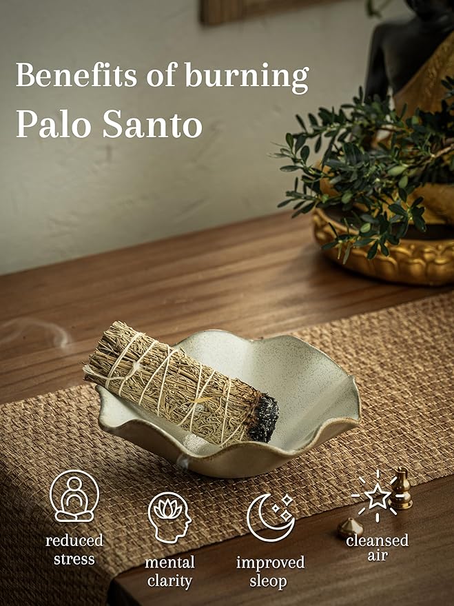 4 in 1 Incense Holder Incense Burner with 3 Incense Sockets, 6 Inch Incense Holder for Sticks, Lotus Cone Incense Bowl, Incense Stick Holder for Meditation Yoga Home, White