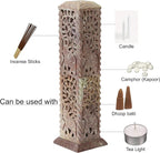 Carry Me Handmade Marble Soapstone Incense Stick Burner | Candle Stick Holder | Tea Light Stand - Perfect Elephant Carving for Gifting. Decorative Home and Kitchen Decor (3 x 3 x 11 Inches)