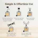 Luxury Reed Diffuser Set - 110ml Aromatherapy Diffuser with Natural Sticks, Aesthetic Room Decor, Long-Lasting Air Freshener for Home, Bathroom, and Office, Essential Oil Stick Diffuse (Mango Pack 3)