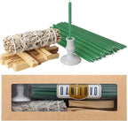 Danilovo Smudging Kit – 5 Palo Santo Sticks, 1 White Sage Smudge Stick, 50 Beeswax Taper Candles & Ceramic Candle Holder Set for Meditation, Cleansing, and Spiritual Practices