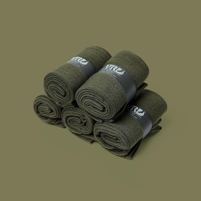 VRD Men’s Dress Socks, Bamboo 5-Pack Mens Socks, Mid Calf Length, Crew Socks Gift for Men Shoe Size 8-13