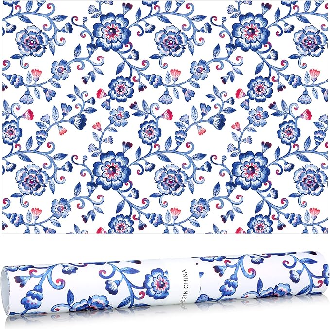 10 Sheets Drawer Liners for Dresser Scented Drawer Liners Non Adhesive Scented Paper for Fragrant Home Shelf Closet(Lavender,Blue Flowers)