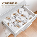 Drawer and Shelf Liner, Non-Slip Kitchen Cabinet Liners Non-Adhesive Thick Strong Grip Waterproof Washable Mats Protect Dresser ShelvesCabinets, Feather, 12 in X 10 FT