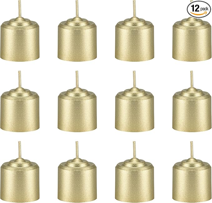 Mega Candles 12 pcs Unscented Gold Votive Candles, Hand Poured Wax Candle 10 Hours 1.38 Inch x 1.5 Inch, Home Décor, Wedding Receptions, Centerpieces, Occasions, Events, Festivities, Meditations
