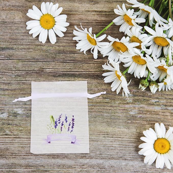 ABOOFAN 20pcs Empty Lavender Sachet Bags Organza Gauze Bags Small Drawstring Jewelry Pouches Party Favor Candy Bags