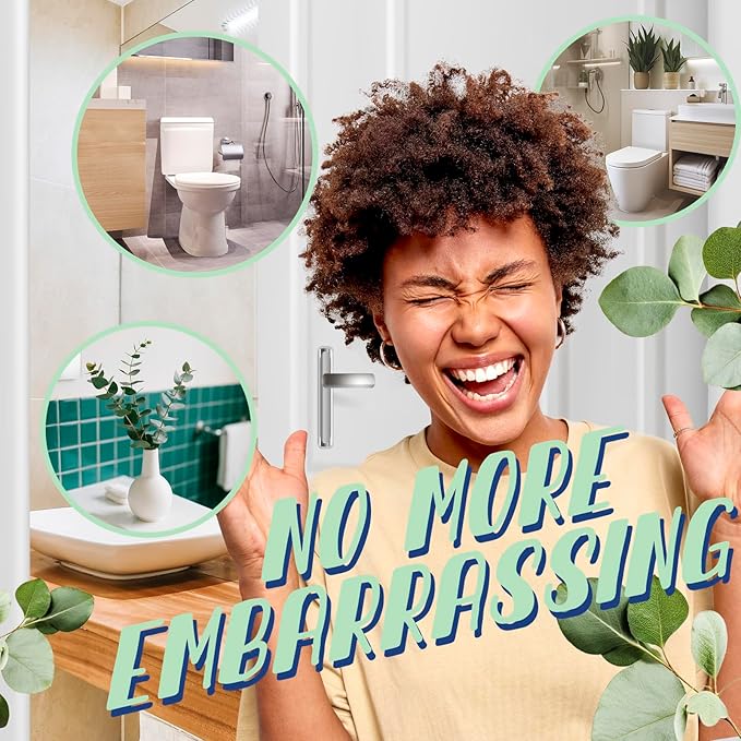 Toilet Spray, Eucalyptus, Bathroom Odor Deodorizer, 2Oz Each Travel Size Air Freshener, 2 Count