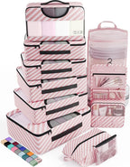 Veken 10 Set Packing Cubes for Travel Essential, Suitcase Organizer Bags in 4 Sizes, Carry-On Luggage Accessories with Large Laundry & Hanging Toiletry Bag, Must-Have for Airplane, Road Trip & Camping