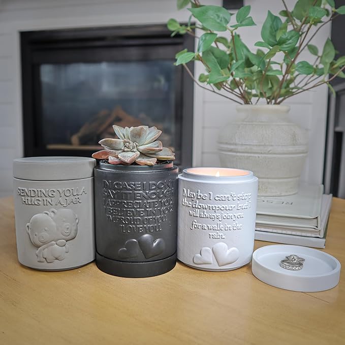 Candle Planter Triple Purpose Romantic, Aromatherapy Candles - Natural Soy Wax, Long-Lasting 50-Hour Burn, Apple Scents - Gifts for Him, Her,Cool, Couple, Husband and Wife Birthday Gift Ideas