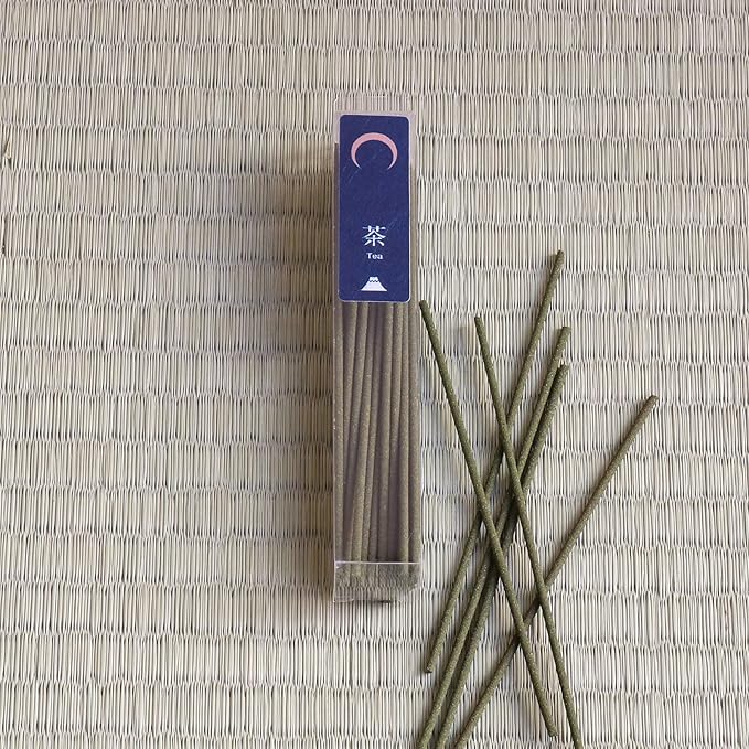 Asayu Japan Low Smoke Incense Gift Set with Incense Holder and Brass Stand, Premium Japan Set (Sakura & Green Tea) Incense Sticks with White Lotus Incense Holder