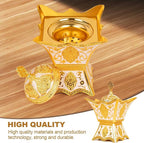 Bakhoor Incense Burner, Charcoal Incense Burner - for Yoga, Spa Aromatherapy, Office & Home Decor, Trophy Shape (Gold)