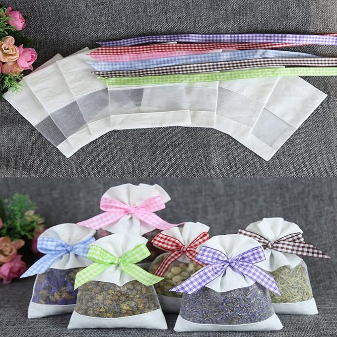 Sachet Empty Bags Linen Fabric Bags Organza Gauze Bags for Lavender, Spice and Herbs