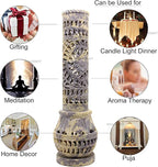 Carry Me Marble Soapstone Incense Stick Holder | Candle Burner | Tea Light Stand - Perfect Handmade Bottle Tower. Decorative Floral Carving for Gifting - Home and Office Decor - (2.5x2.5x10 Inches)