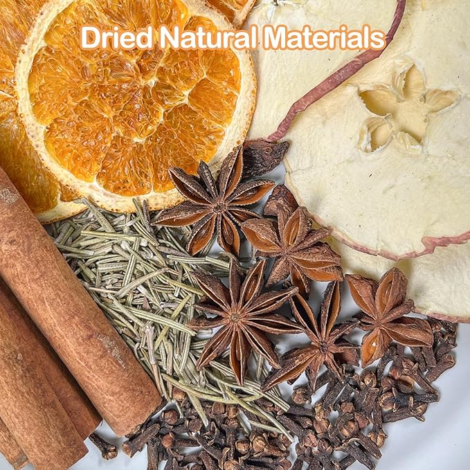 Potpourri Simmering, Warm House Stovetop Potpourri with Cinnamon, Cloves, Apple, Orange, Rosemary and Star Anise, Simmer Pot Ingredients for Home Fragrance, Housewarming, Hostess Gift