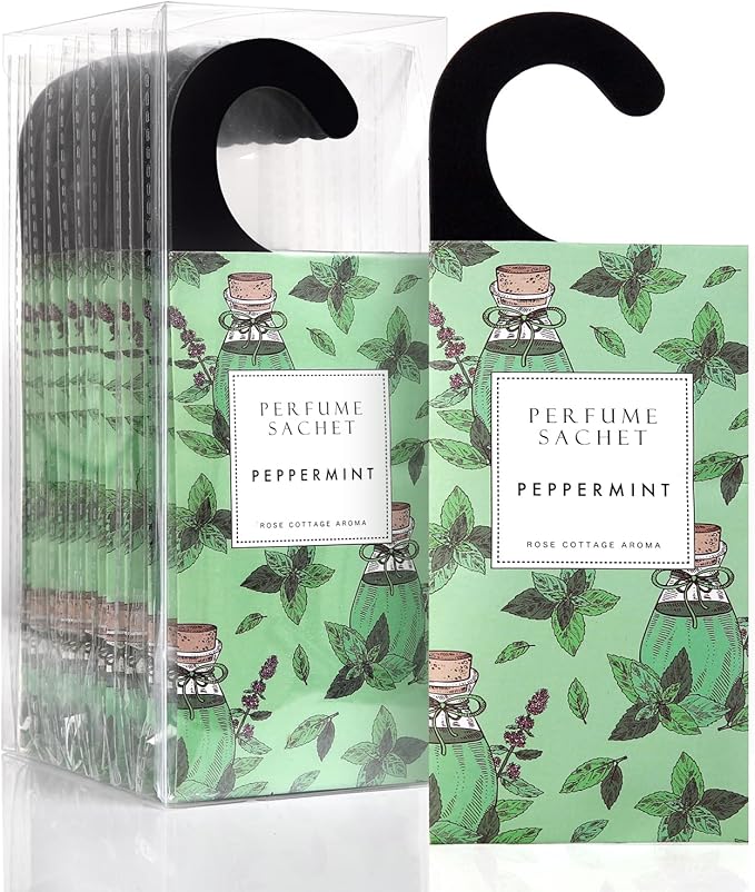 Large 12 Packs Peppermint Hanging Closet Deodorizer Air Freshener Long Lasting Scented Sachets Smell Goods for House
