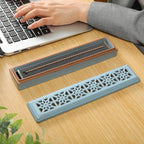 Incense Holder,Ceramic Incense Holder for Sticks with Ash Catcher,Coffin Style Incense Box,Incense Burner for Meditation Yoga Spa Room Decor(Blue)