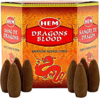 Backflow Incense Cones Dragons Blood - (40 Inscents-Hem Cones Waterfall) - Sweet Amber Mystical Dragon Blood Cones | Thick Cloudy Incense Fountain Waterfall.