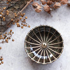 Asayu Japan Lotus Incense Holder for Sticks 4.1 inch (105mm), Traditional Made in Japan Ceramic Ash Catcher and Brass Incense Burner Set - Green Lotus