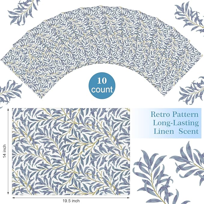 10 Sheets Drawer Liners for Dresser Scented Drawer Liners Non Adhesive Scented Paper for Fragrant Home Shelf Closet