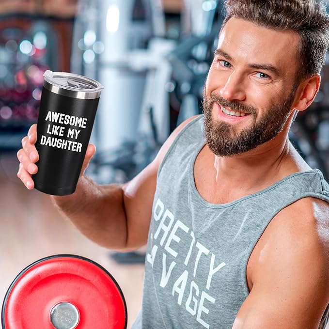 Father's Day Dad Gifts from Daughter – 20oz Navy Blue Stainless Steel Tumbler | Birthday & Christmas Gift for Bonus Dad Husband Father Coffee Mug