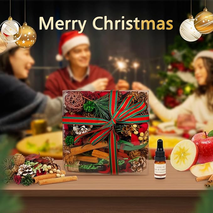 SCENTORINI Potpourri Bags, 14 oz Scented Potpourri with Fragrance Vial, Decorative Bowl Vase Filler for Christams Festival Decoration