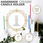 Danilovo Smudging Kit – 5 Palo Santo Sticks, 1 White Sage Smudge Stick, 50 Beeswax Taper Candles & Ceramic Candle Holder Set for Meditation, Cleansing, and Spiritual Practices