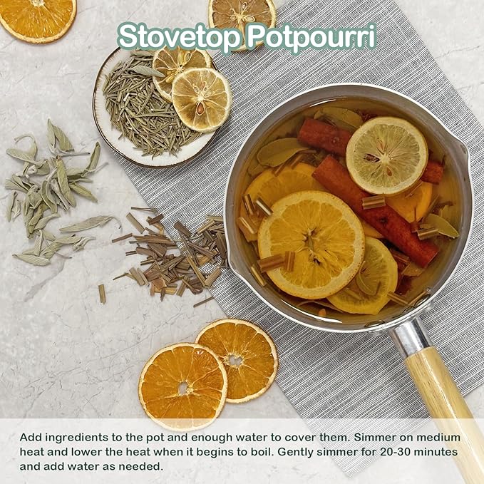 Potpourri Simmering, Spa Day Stovetop Potpourri with Cinnamon, Lemongrass, Orange, Lemon, Rosemary and Sage, Simmer Pot Ingredients for Home Fragrance, Housewarming, Hostess Gift