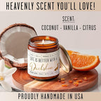 Dachshund Gifts for Women - 'Life is Better with a Dachshund' Candle, w/Vanilla, Coconut & Citrus - Infused w/Essential Oils I Weiner Dog Gifts for Women I Dachshund Decor I 50Hr Burn, USA Made