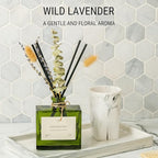 Craft & Kin Reed Diffuser with Dried Flowers | 5 oz White Lavender Scented Fall Reed Diffusers for Home, Bathroom | Scent Sticks | Elegant Fragrance Home Decor for Men & Women