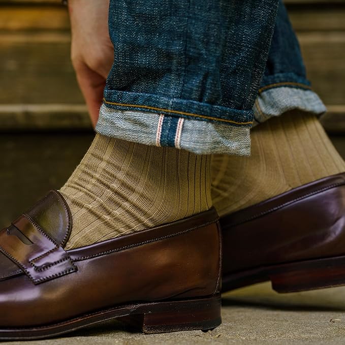 Cotton Dress Socks for Men – Comfortable Men’s Executive Socks – Classic Mid-Calf Dress Socks by Boardroom Socks