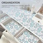 Drawer and Shelf Liner, Non-Slip Kitchen Cabinet Liners Non-Adhesive Thick Strong Grip Waterproof Washable Mats Protect Dresser Shelves Cupboard Bathroom Cabinets, Spiral, 12 in X 30 FT