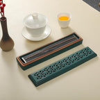 Incense Holder,Ceramic Incense Holder for Sticks with Ash Catcher,Coffin Style Incense Box,Incense Burner for Meditation Yoga Spa Room Decor(Green)