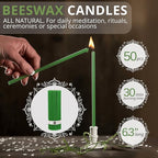 Danilovo Smudging Kit – 5 Palo Santo Sticks, 1 White Sage Smudge Stick and 50 pcs Beeswax Taper Candles Set for Meditation, Cleansing, and Spiritual Practices, Handcrafted, Eco-Friendly