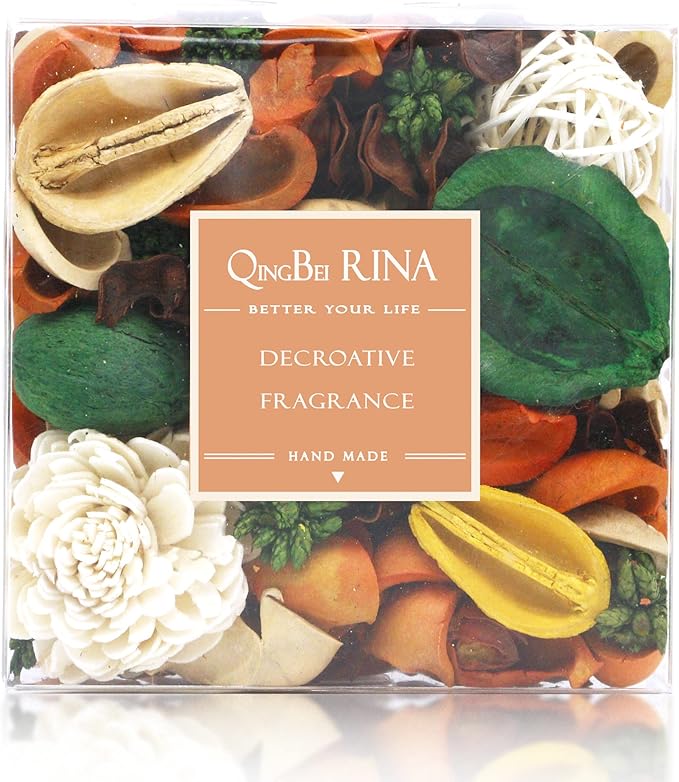 Qingbei Rina Fall Potpourri,Orange Scented Potpourri Bowl Filler, Thanksgiving Decorative Dried Flowers,Vase Filler,Home Fragrance Perfume,10 Oz,(Citrus)