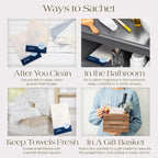 Gardenia Scented Sachets Pack of 6, Spring and Summer - Long-Lasting Scented Bags, Home Fragrance, Air Freshener & Deodorizer for Closet, Room, Drawer, or Cars, Made in USA