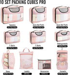 Veken 10 Set Packing Cubes for Travel Essential, Suitcase Organizer Bags in 4 Sizes, Carry-On Luggage Accessories with Large Laundry & Hanging Toiletry Bag, Must-Have for Airplane, Road Trip & Camping