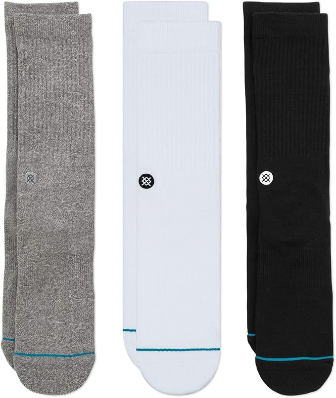 Stance Icon Classic Casual Crew Socks 3-Pack, Cotton Blend and Cushioning Arch Support