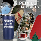 Father's Day Gift for Dad from Daughter - 20oz Coffee Mug - Best Bonus Dad Birthday Gifts for Father, Husband - Christmas Ideas Drinking Cup Tumbler, Navy Blue