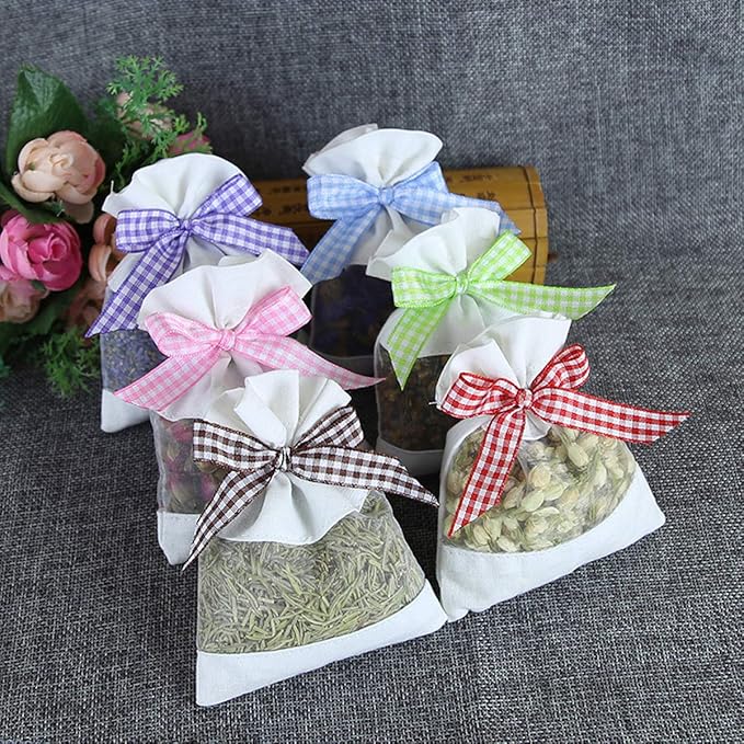 Sachet Empty Bags Linen Fabric Bags Organza Gauze Bags for Lavender, Spice and Herbs