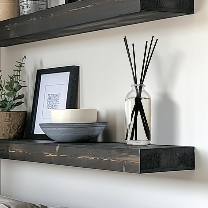 Urban Naturals Black Teakwood Reed Diffuser Oil and Sticks Set Refill | Includes a Free Set of Reed Sticks! Fresh Herbs, Birch, Pear, Sage & Amber Fragrance Notes | 4 oz.