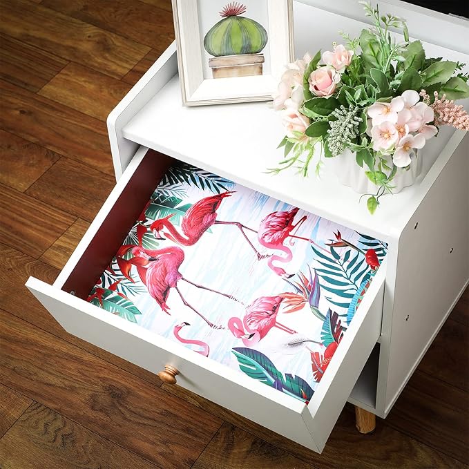 10 Sheets Drawer Liners for Dresser Scented Drawer Liners Non Adhesive Scented Paper for Fragrant Home Shelf Closet(Violet Scent,Flamingo)