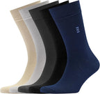 VRD Men’s Dress Socks, Bamboo 5-Pack Mens Socks, Mid Calf Length, Crew Socks Gift for Men Shoe Size 8-13