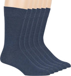 7BigStars Mens Dress Socks – 6 Pairs Crew, Soft Stay Up, Cotton Comfort for Business, Office, Big and Tall, Breathable