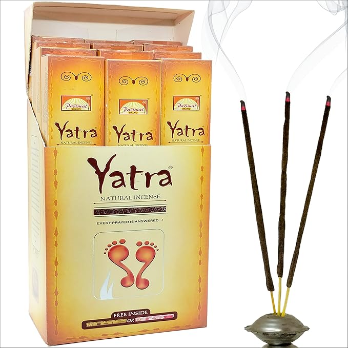 Yatra Indian Temple Incense Sticks - (120 Inscents Sticks) Spiritual Incense Kit | Blend of Floral & Sandal Insense Burn, Organic Incense Sticks Non Toxic | Use as Inciensos para Sacar Malas Energias