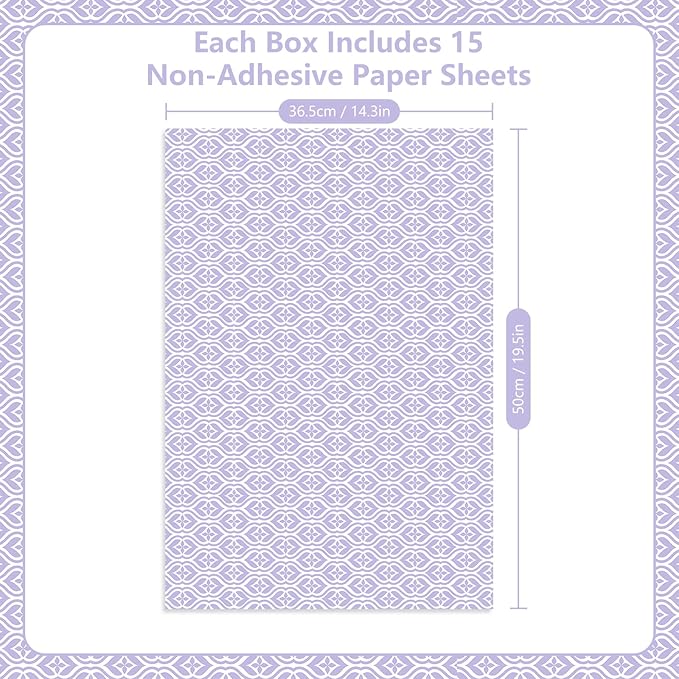 SCENTORINI 15 Sheets Drawer Liners for Dresser Lavender Scented Drawer Liners Drawer Paper Liner 14.3x19.5 Inch Sheets Scented Paper Sheets for Closet Drawers (Lavender)