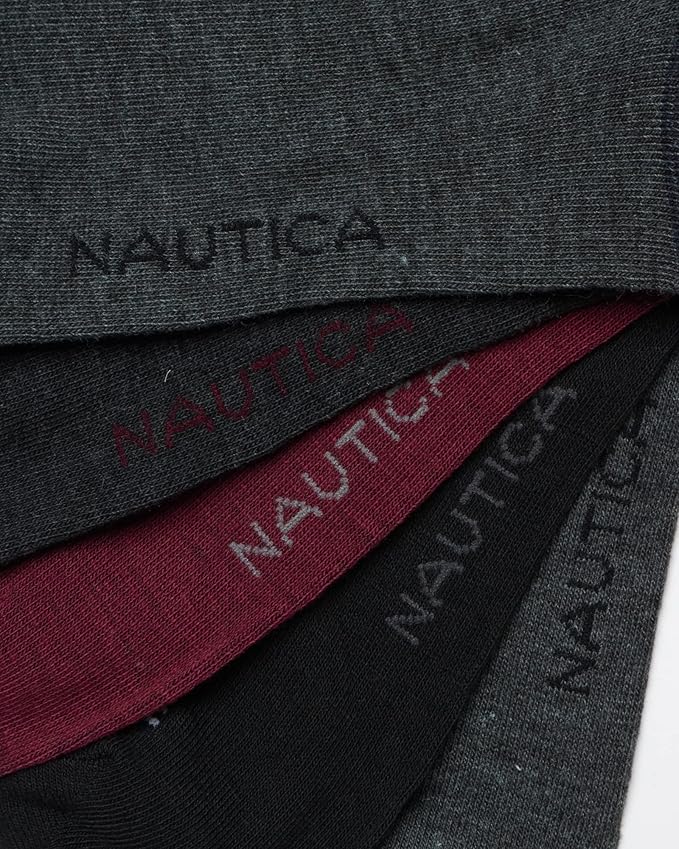 Nautica Mens Dress Socks - 5 Pack Breathable Comfort Stretch Crew-Length Work Socks for Men for Business Formal Wear (6-12.5)