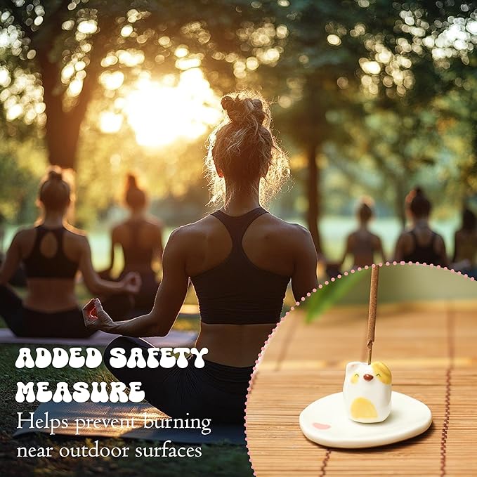 Handmade Ceramic Incense Holder for Sticks, Incense Plate for Stick with Ash Catcher Anti-ash, Incense Burner for Meditation Yoga Spa Aromatherapy Home Room Decor Easily Grab Ash