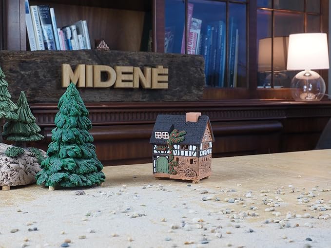 Ceramic Houses Collection - Collectible Miniature of Historic House in Lauterbach Germany - Cone Incense Holder Room Decor - Ceramic Incense Burner S19-5