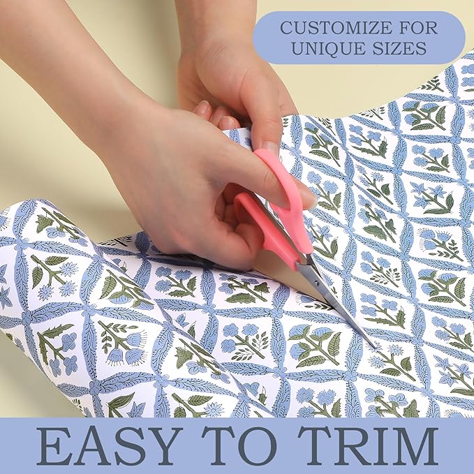 10 Sheets Drawer Liners for Dresser Scented Drawer Liners Non Adhesive Scented Paper for Fragrant Home Shelf Closet(Linen,Light Blue Pattern)