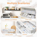 Drawer and Shelf Liner, Non-Slip Kitchen Cabinet Liners Non-Adhesive Thick Strong Grip Waterproof Washable Mats Protect Dresser ShelvesCabinets, Flower, 12 in X 10 FT