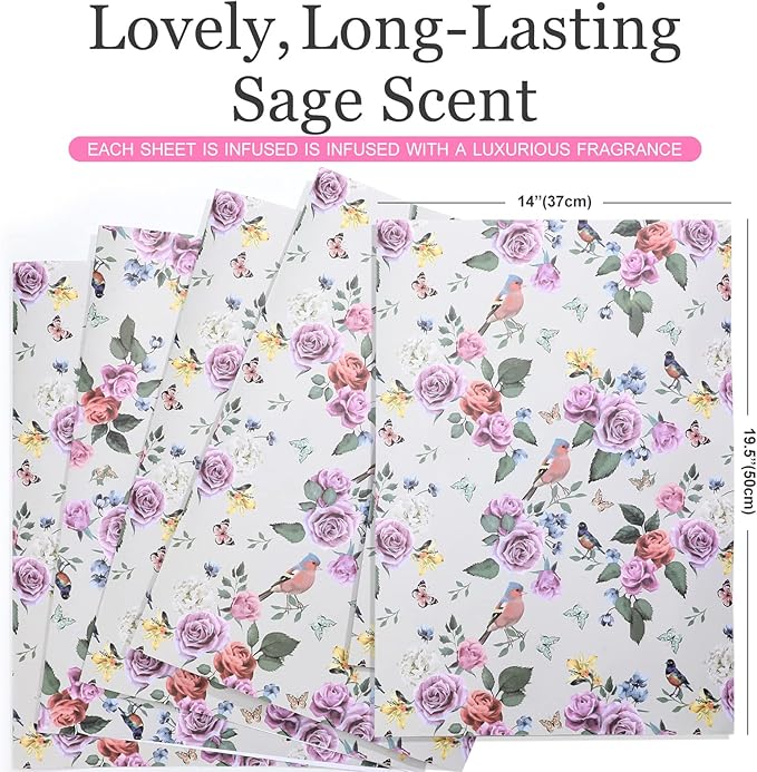 10 Sheets Drawer Liners for Dresser Scented Drawer Liners Non Adhesive Scented Paper for Fragrant Home Shelf Closet(Royal Bloom,Lively Pattern)